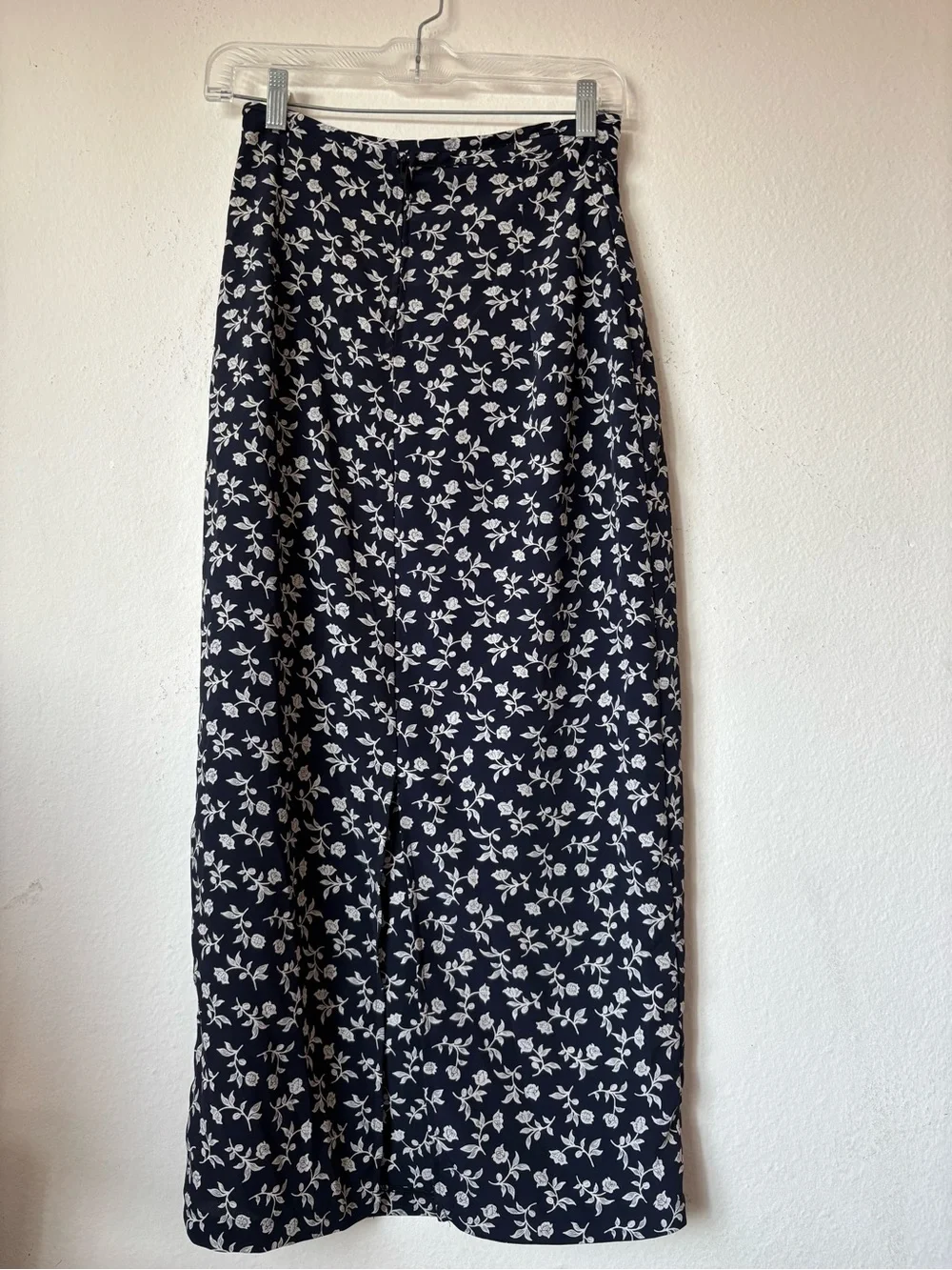 Vintage Summer Floral Blue Maxi Skirt
